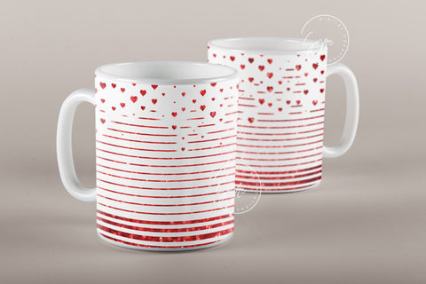 Valentine's day Mug Wrap, Red Heart Glitter Design, Sublimation Design PNG, Love Pattern Mug, 11 & 15 Oz Mug Cricut Press Sublimation Wrap Sublimation Syre Digital Creations 