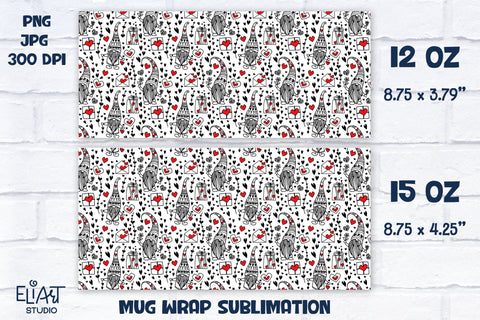 Valentines Day Mug Wrap Sublimation, Love Full Mug Wrap. Sublimation Elinorka 