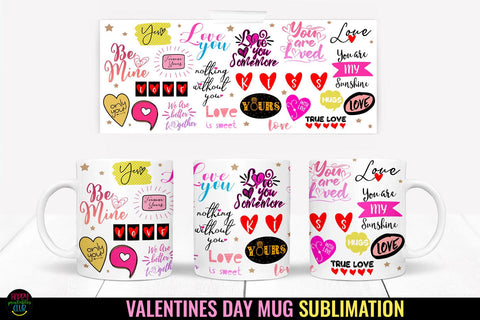 Valentines Day Mugs Wraps Sublimation I Valentines Mugs PNG Sublimation Happy Printables Club 
