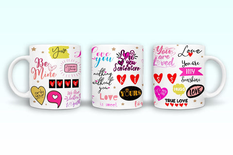 Valentines Day Mugs Wraps Sublimation I Valentines Mugs PNG Sublimation Happy Printables Club 