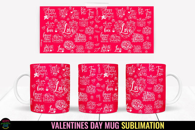 Valentines Day Mugs Wraps Sublimation I Valentines Mugs PNG Sublimation Happy Printables Club 