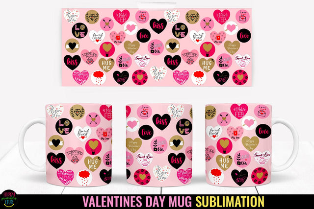 Valentines Day Mugs Wraps Sublimation I Valentines Mugs PNG Sublimation Happy Printables Club 