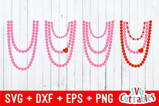 Valentine's Day Necklace Set of 3 SVG Svg Cuttables 
