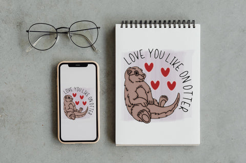 Valentines Day Otter Sublimation Sublimation Jagonath Roy 
