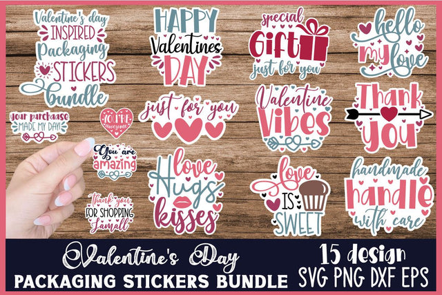 Valentine's Day Packaging Stickers Bundle SVG md faruk hossain 