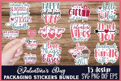 Valentine's Day Packaging Stickers Bundle SVG md faruk hossain 