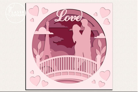 Valentines Day Paper Cut Template Gift SVG's Decoration Laser Cut Wood SVG LaserCutano 