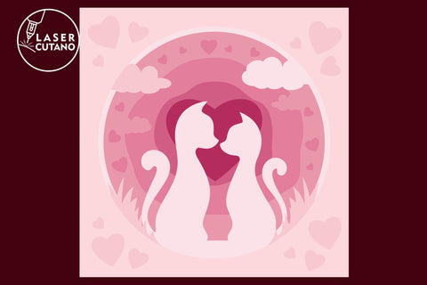 Valentines Day Paper Cut Template Gift SVG's Decoration Laser Cut Wood SVG LaserCutano 