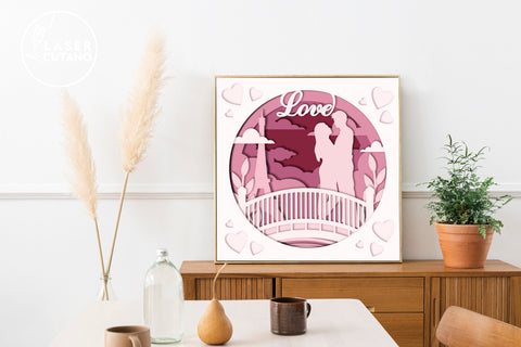 Valentines Day Paper Cut Template Gift SVG's Decoration Laser Cut Wood SVG LaserCutano 