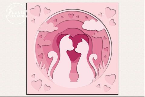 Valentines Day Paper Cut Template Gift SVG's Decoration Laser Cut Wood SVG LaserCutano 