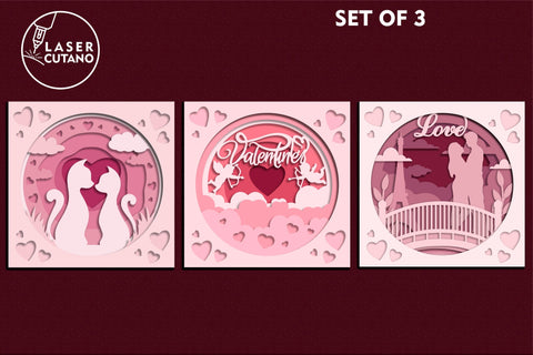 Valentines Day Paper Cut Template Gift SVG's Decoration Laser Cut Wood SVG LaserCutano 