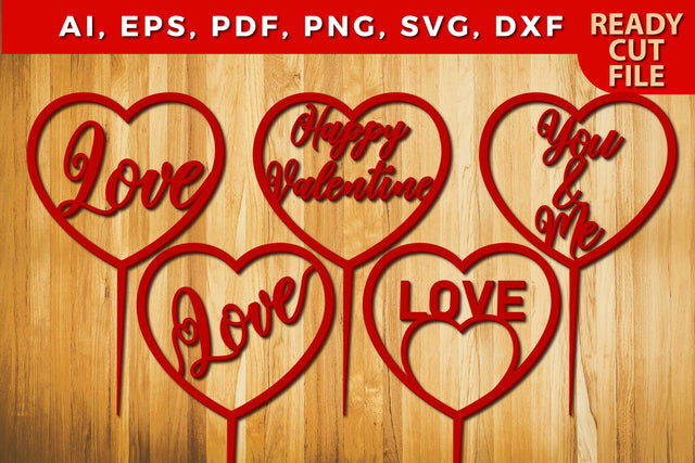 Valentines Day Party Decor Cake Toppers SVG MD JOYNAL ABDIN 