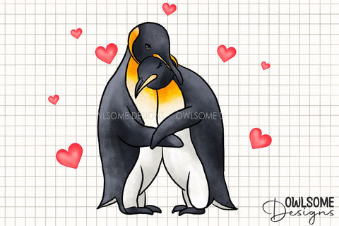 Valentine's Day Penguin Couple Love Sublimation Owlsome.Designs 