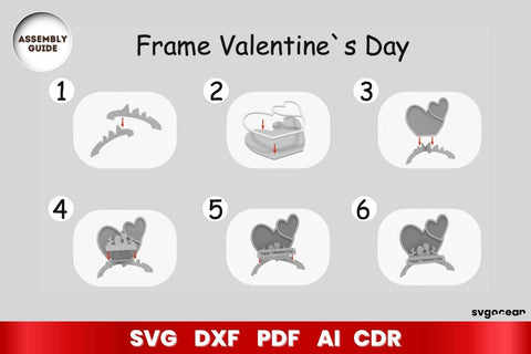 Valentines Day Photo Frame Multilayered Laser Cut File SVG SvgOcean 