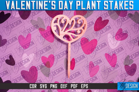 Valentine's Day Plant Stakes SVG v.1 | Valentine's Day SVG SVG Fly Design 