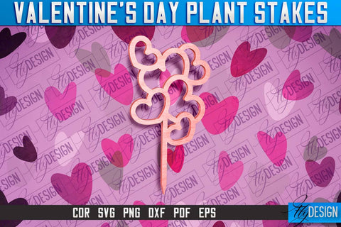 Valentine's Day Plant Stakes SVG v.1 | Valentine's Day SVG SVG Fly Design 