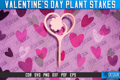 Valentine's Day Plant Stakes SVG v.1 | Valentine's Day SVG SVG Fly Design 