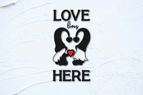 Valentines day porch sign. Vertical svg. Love lives here SVG Angelina Semenova 