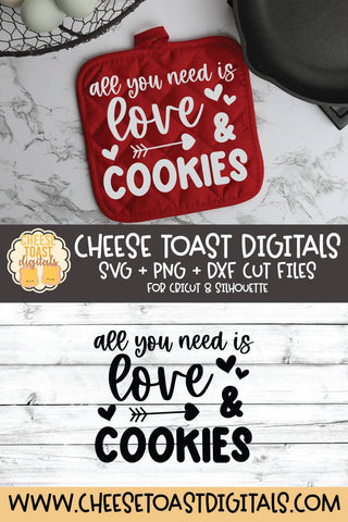 Valentine's Day Pot Holder SVG | All You Need Is Love & Cookies SVG Cheese Toast Digitals 