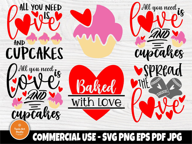Valentines Day Pot Holder SVG Bundle, Cupcake Svg SVG TonisArtStudio 