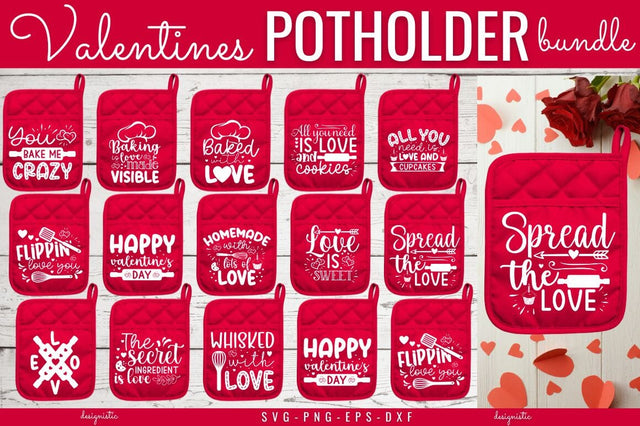 Valentines Day Pot Holder SVG Bundle SVG DESIGNISTIC 