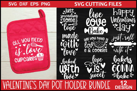 Valentine’s Day Pot Holder SVG Bundle SVG md faruk hossain 