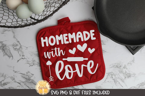 Valentine's Day Pot Holder SVG | Homemade With Love SVG Cheese Toast Digitals 