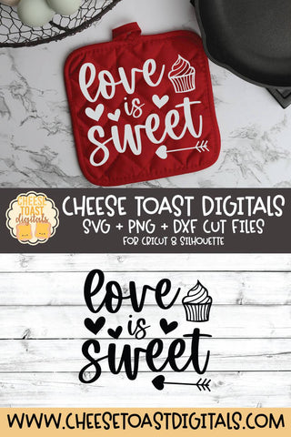 Valentine's Day Pot Holder SVG | Love Is Sweet SVG Cheese Toast Digitals 