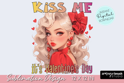 Valentines Day Quote PNG File, Valentine Girl Sublimation Sublimation OrangeBrushStudio 