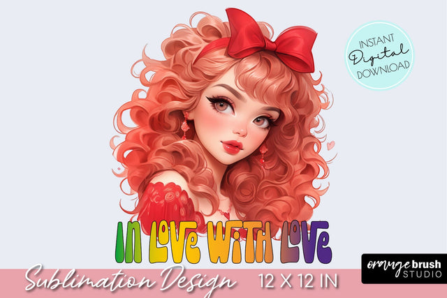 Valentines Day Quote Sublimation, Valentine Girl PNG File Sublimation OrangeBrushStudio 