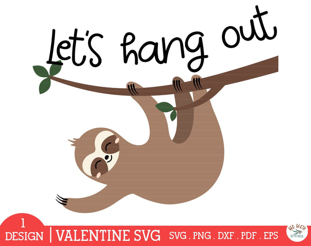 Valentines day quote SVG,sloth on tree svg,funny sloth svg SVG Redearth and gumtrees 
