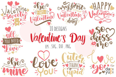 Valentine's Day Quotes Bundle SVG dapiyupi store 