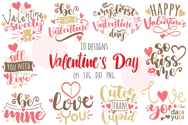 Valentine's Day Quotes Bundle SVG dapiyupi store 