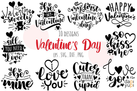 Valentine's Day Quotes Bundle SVG dapiyupi store 