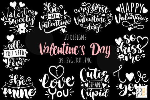 Valentine's Day Quotes Bundle SVG dapiyupi store 