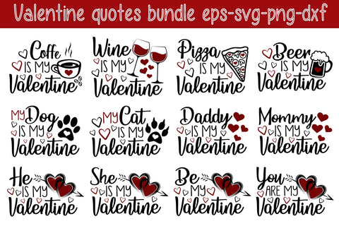 Valentine's Day Quotes Bundle Svg, Valentine Quotes Svg SVG SvgMonkeys 