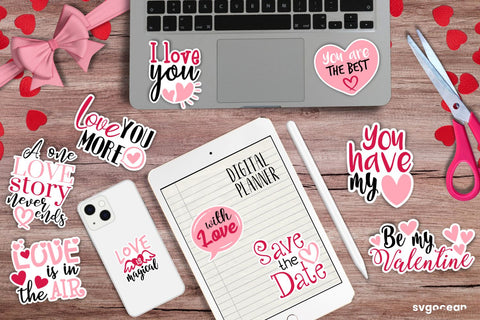 Valentine's Day Quotes Stickers SVG SvgOcean 