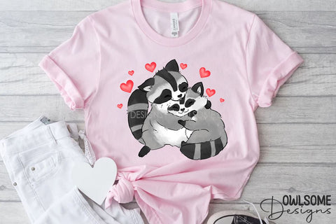 Valentine's Day Raccoon Couple Sublimation Owlsome.Designs 