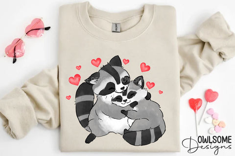 Valentine's Day Raccoon Couple Sublimation Owlsome.Designs 