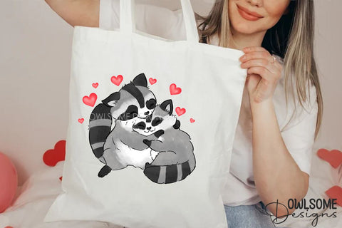 Valentine's Day Raccoon Couple Sublimation Owlsome.Designs 