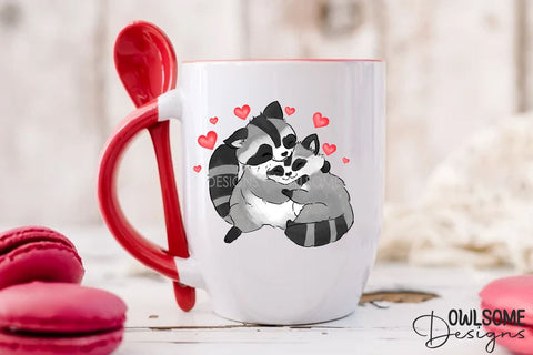 Valentine's Day Raccoon Couple Sublimation Owlsome.Designs 