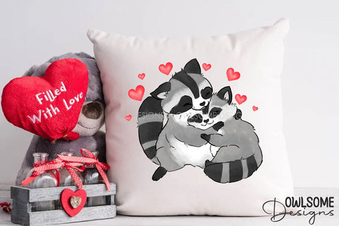 Valentine's Day Raccoon Couple Sublimation Owlsome.Designs 