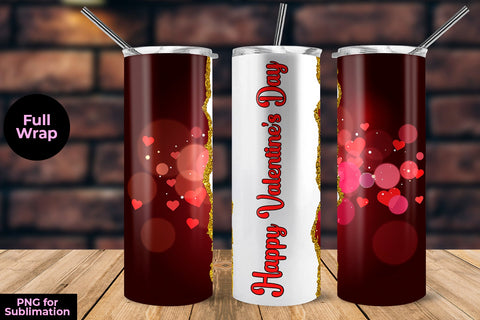 Valentine's Day Red Hearts Tumbler Sublimation Design Sublimation Sublimatiz Designs 