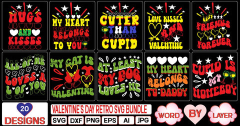 Valentine's Day retro SVG Bundle SVG Studio Innate 