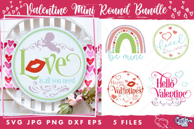 Valentine's Day Round Sign Bundle | February Love Svg SVG Crafty Mama Studios 