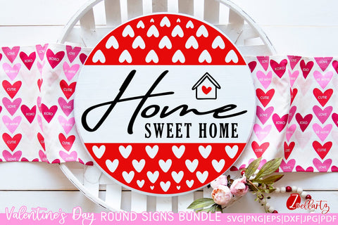 Valentine's Day Round Signs Bundle | Valentine SVG Cut Files SVG zoellartz 