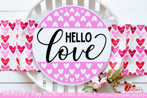 Valentine's Day Round Signs Bundle | Valentine SVG Cut Files SVG zoellartz 