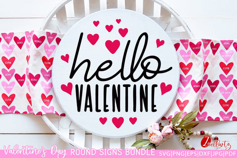 Valentine's Day Round Signs Bundle | Valentine SVG Cut Files SVG zoellartz 