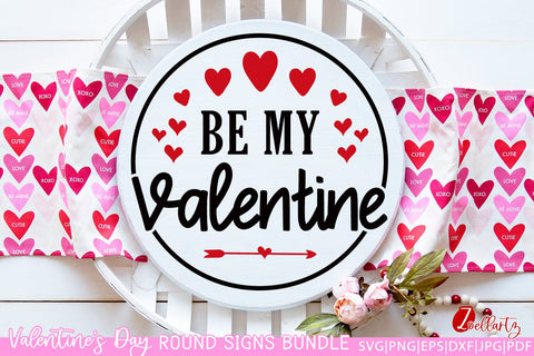 Valentine's Day Round Signs Bundle | Valentine SVG Cut Files SVG zoellartz 
