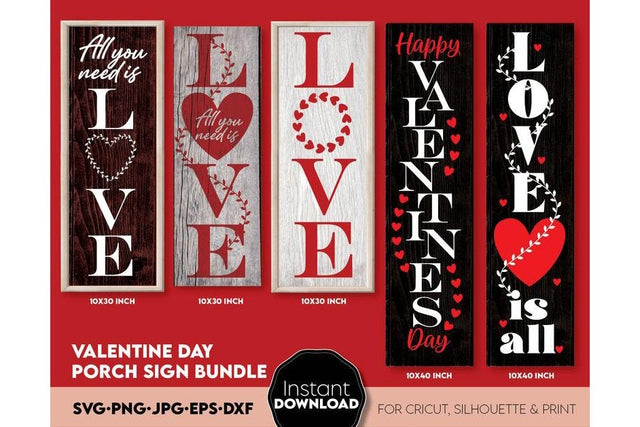 Valentines Day Sign Bundle SVG, Valentines Welcome Sign SVG, Front Door Valentines Day Sign SVG SVG March Design Studio 